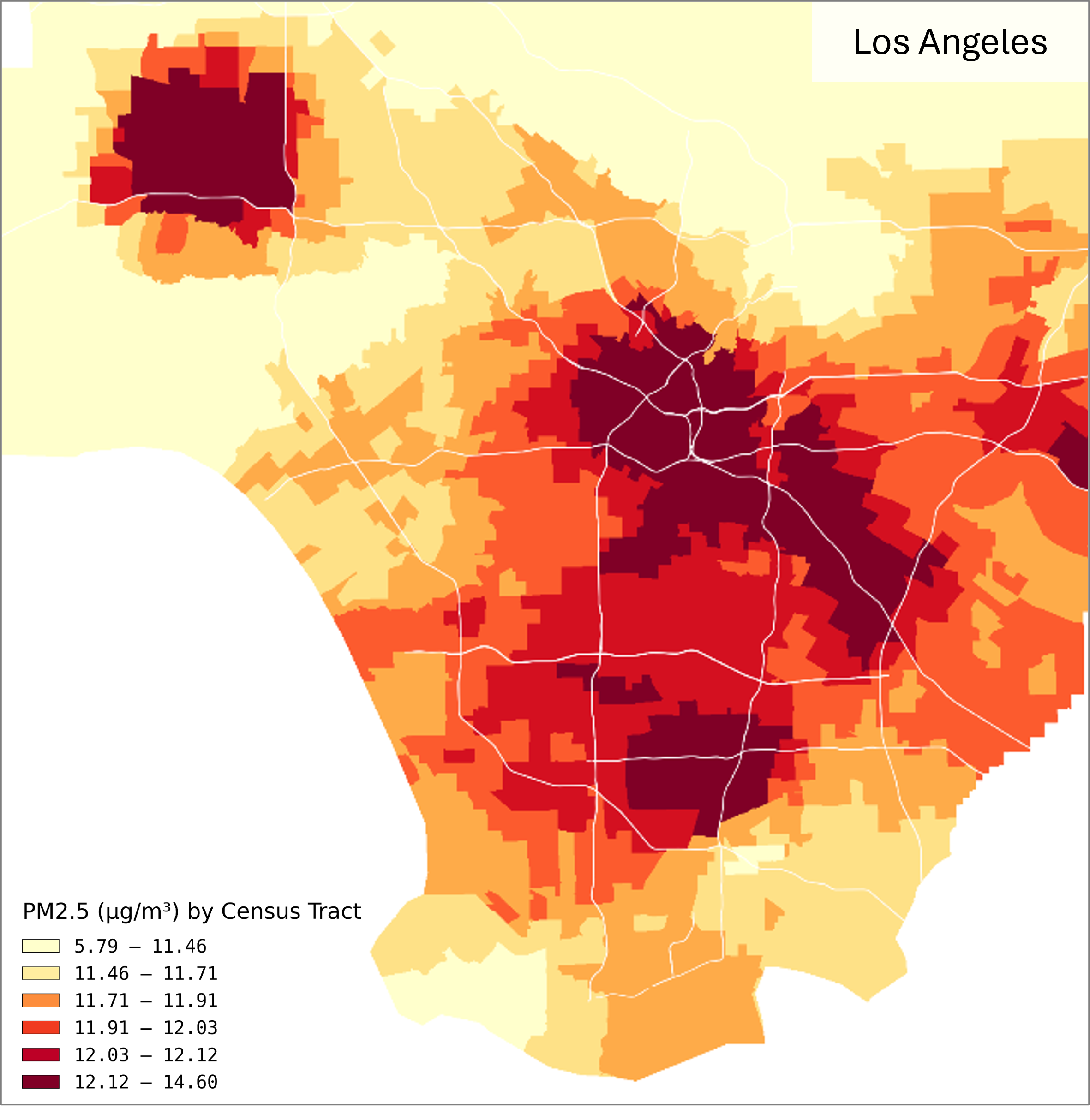 Los Angeles PM2.5 Map