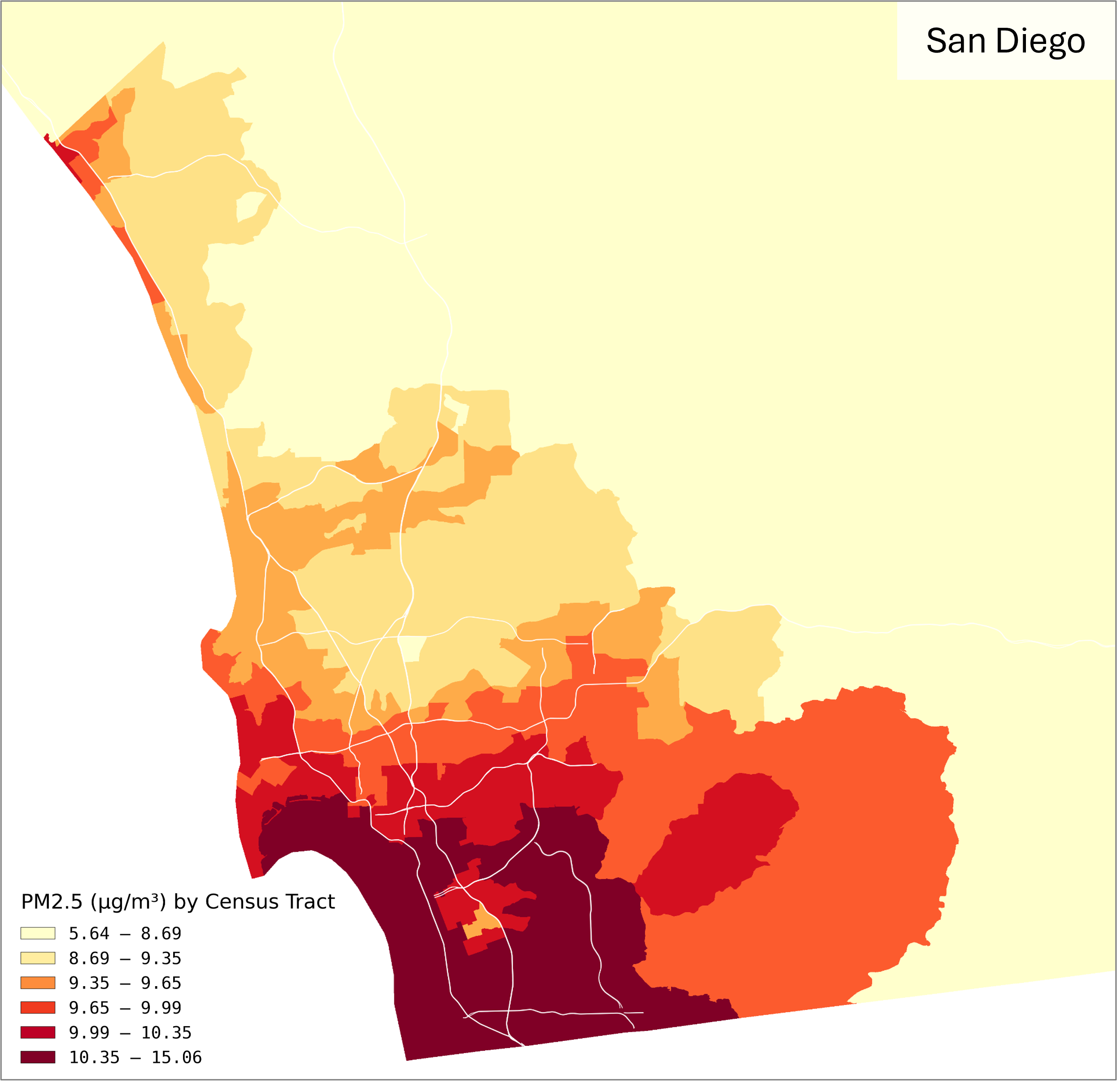 San Diego PM2.5 Map